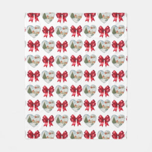 Kerstmis Coquette Hart en Strikken Patroon Fleece Deken
