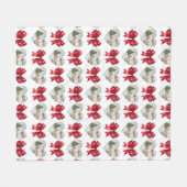 Kerstmis Coquette Hart en Strikken Patroon Fleece Deken (Voorkant (Horizontaal))