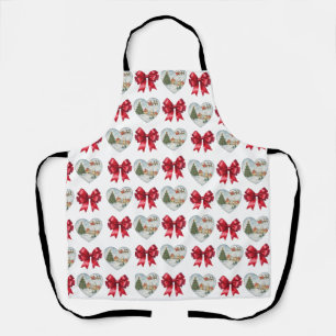Kerstmis Coquette Hart en Strikken Patroon Schort