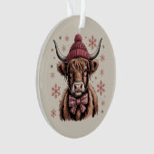 Kerstmis Coquette Highland Koe Westerse Boer Ornament (voorkant)