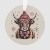 Kerstmis Coquette Highland Koe Westerse Boer Ornament (voorkant)