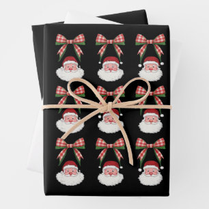 Kerstmis Coquette Strik Kerstman Vintage Xmas Retr Inpakpapier Vel