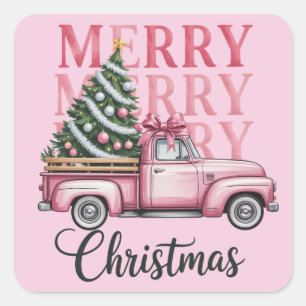 Kerstmis Coquette Strik Kerstmis Vakantie Seizoen Vierkante Sticker
