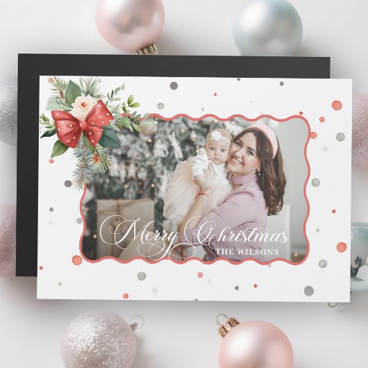 Kerstmis Coquette Strik, Lint Frame 1 Foto