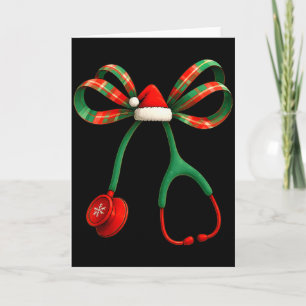 Kerstmis Coquette Strik Stethoscoop Medische Verpl Kaart
