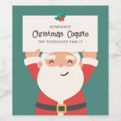 Kerstmis Coquito Wijn Etiket (Enkel label)