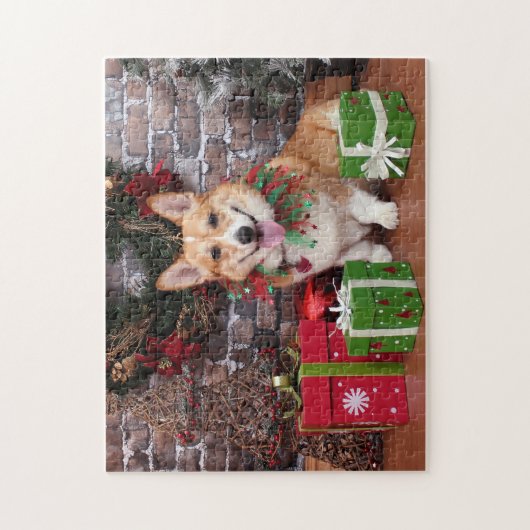Kerstmis - Corgi - Cal Legpuzzel (Verticaal)