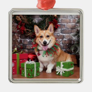 Kerstmis - Corgi - Cal Metalen Ornament