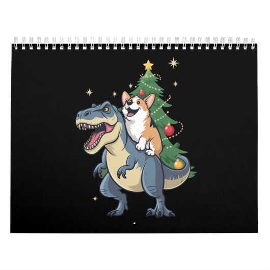 Kerstmis Corgi Dinosaur Boom Rex Vakantie Kerst  Kalender (Hoes)