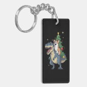 Kerstmis Corgi Dinosaur Boom Rex Vakantie Kerst  Sleutelhanger (Voorkant Links)