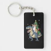 Kerstmis Corgi Dinosaur Boom Rex Vakantie Kerst  Sleutelhanger (Voorkant)
