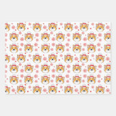 Kerstmis Corgi Dog en Stripes Inpakpapier Vel (Voorkant)