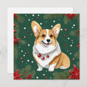 Kerstmis Corgi Dog Feestdagenkaart (Voorkant / Achterkant)