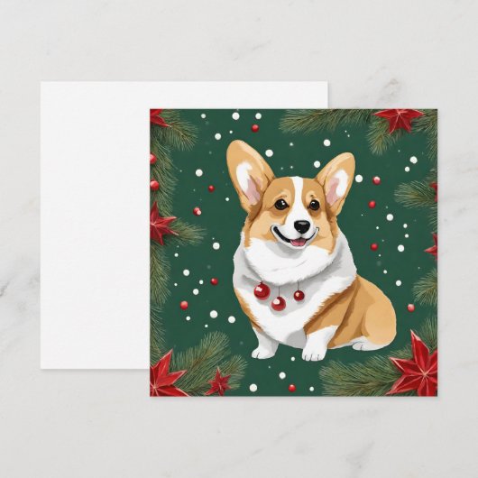 Kerstmis Corgi Dog Feestdagenkaart (Voorkant / Achterkant)