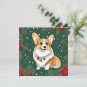 Kerstmis Corgi Dog Feestdagenkaart (Staand voorkant)