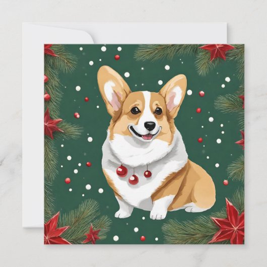 Kerstmis Corgi Dog Feestdagenkaart (Voorkant)
