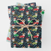 Kerstmis Corgi Dog Inpakpapier Vel (In situ)