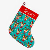 Kerstmis Corgi Dog Stocking Grote Kerstsok (Voorkant (Hangend))