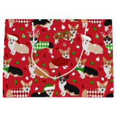 Kerstmis Corgi Dogs Groot Cadeauzakje (Voorkant)