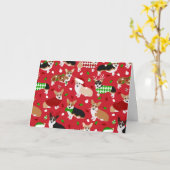 Kerstmis Corgi Dogs Kaart (Gele Bloem)