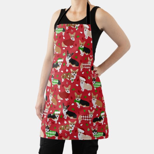 Kerstmis Corgi Dogs Schort (Insitu)