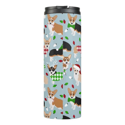 Kerstmis Corgi Dogs Thermosbeker (Achterkant)