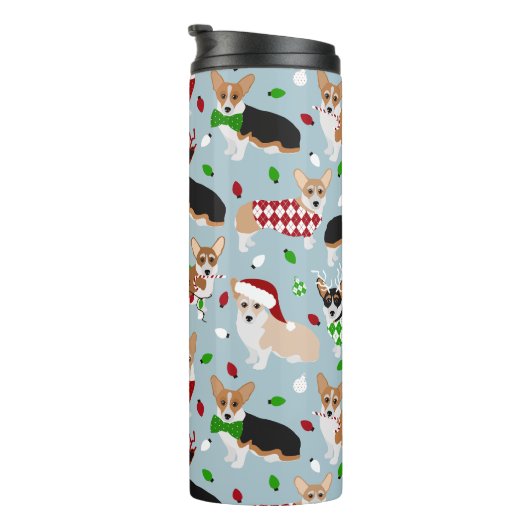 Kerstmis Corgi Dogs Thermosbeker (Geroteerd rechts)