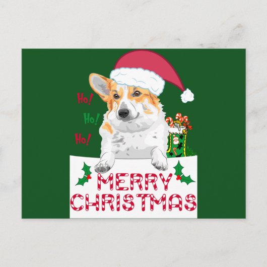 Kerstmis Corgi Feestdagenkaart (Voorkant)