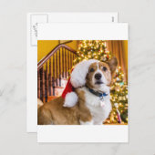 Kerstmis Corgi Feestdagenkaart (Voorkant / Achterkant)