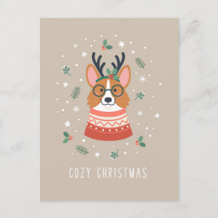 Kerstmis Corgi Feestdagenkaart
