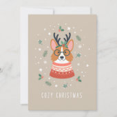 Kerstmis Corgi Feestdagenkaart (Voorkant)
