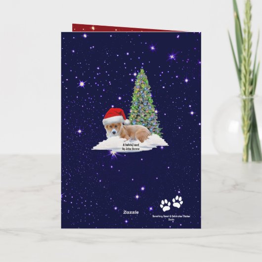 Kerstmis Corgi Gelukkige Pawlidays Kaart (Achterkant)