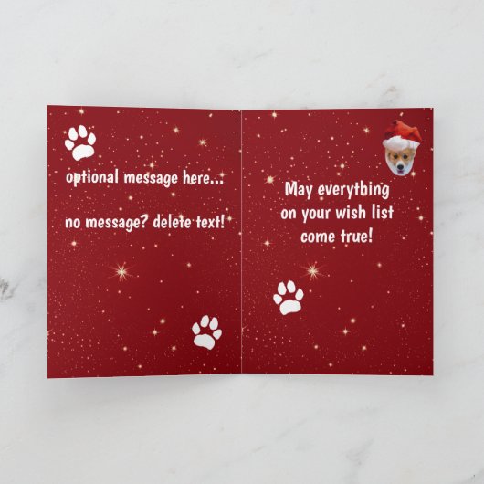 Kerstmis Corgi Gelukkige Pawlidays Kaart (Binnen)