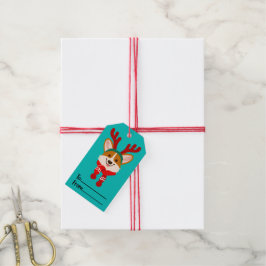 Kerstmis Corgi Hond Cadeautag Cadeaulabel