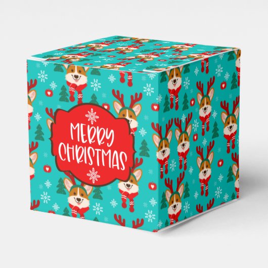 Kerstmis Corgi Hond Favor Doos Bedankdoosjes (Voorkant Zijde)