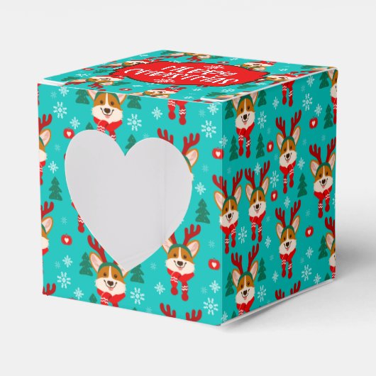 Kerstmis Corgi Hond Favor Doos Bedankdoosjes (Voorkant Zijde)