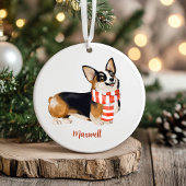 Kerstmis Corgi Hond Keramisch Ornament