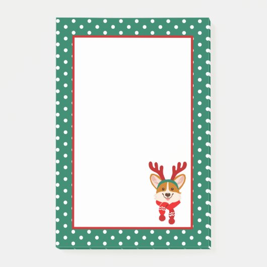 Kerstmis Corgi Hond Post-It Notities Post-it® Notes (Voorkant)