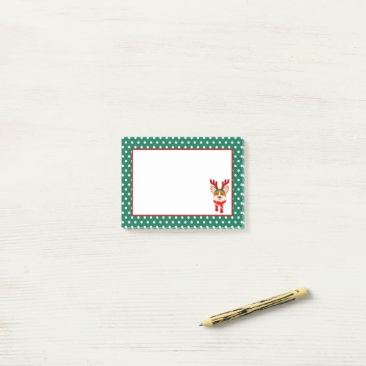Kerstmis Corgi Hond Post-It Notities Post-it® Notes (Op bureau)