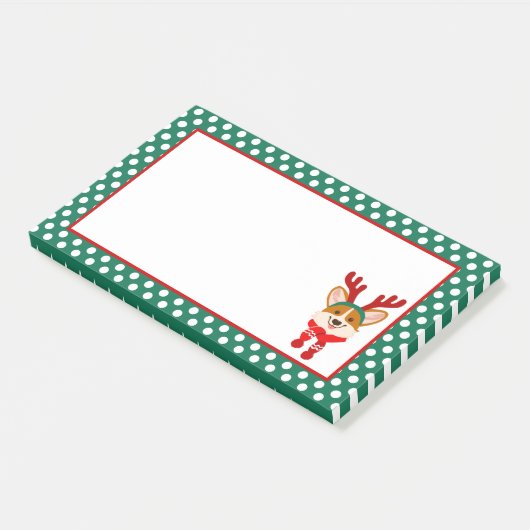 Kerstmis Corgi Hond Post-It Notities Post-it® Notes (Schuin)