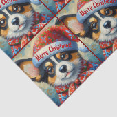 Kerstmis Corgi Hond Puppies Decoupage Tissuepapier (Detail)
