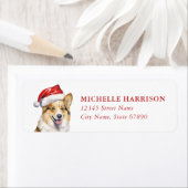 Kerstmis Corgi Hond Retouradreslabels Etiket (Insitu)