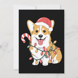 Kerstmis Corgi Hond Sinterklaas Hoed Lichten Suike Kaart