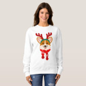 Kerstmis Corgi Hond T-shirt (Voorkant volledig)