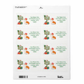 Kerstmis Corgi met teken Etiket (Full Sheet)