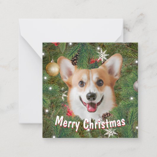 Kerstmis Corgi Notitiekaartje (Voorkant)