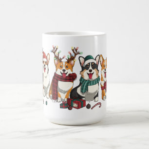 Kerstmis Corgi Squad Festieve Vakantie Puppies Koffiemok