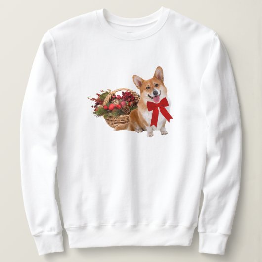 Kerstmis Corgi Sweatshirt (Design voorkant)