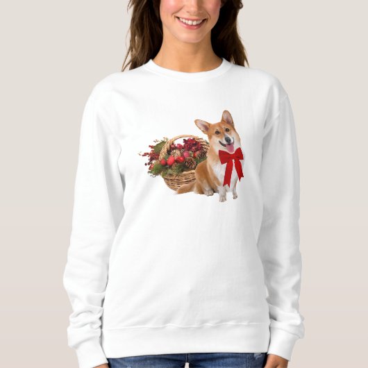 Kerstmis Corgi Sweatshirt (Voorkant)