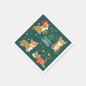 Kerstmis Corgi | Wof Wof Wof Servet (Hoek)